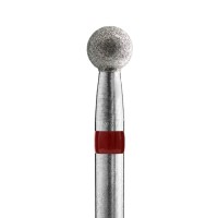 Алмазная фреза (шар), D4, L035, мягкая красная, 856.104.001.035.040 (Казань, "Кристалл")