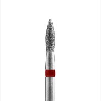Алмазная фреза (пламя острое), D2,5, L080, мягкая, 856.104.243.080.025 красная (Казань, "Кристалл")