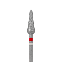 Алмазная фреза с Жемчугом (капля закругл.), D4,0, L120, мягкая, 856.104.266.120.040 красная (Казань, "Кристалл")