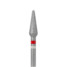 Алмазная фреза с Жемчугом (капля закругл.), D4,0, L120, мягкая, 856.104.266.120.040 красная (Казань, "Кристалл")