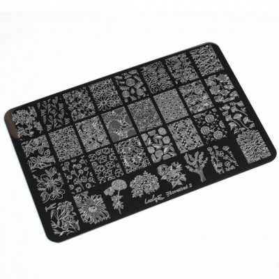 Пластина для стемпинга Lesly 9,5х14,5см - Flowerbed 2