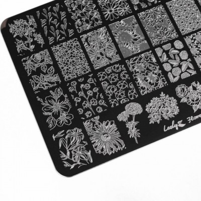 Пластина для стемпинга Lesly 9,5х14,5см - Flowerbed 2