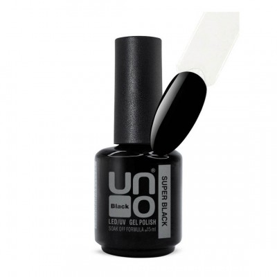 Uno Гель-лак Super Black - Супер черный  Uno Гель-лак Super Black - Супер черный